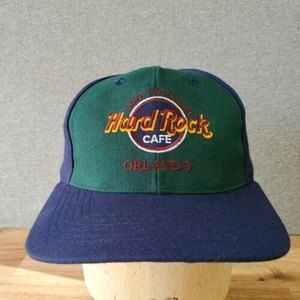 Vintage 90s Hard Rock Cafe Orlando Multicolor Snapback Hat Cap EUC!!!